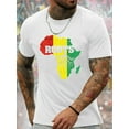 thumbnail image 1 of Men's Casual Graphic T-Shirt with Africa Map & Roots Design - Vibrant Geometric Print Round Neck Tee, Regular Fit All-Season Comfort, Machine Washable, Comfortable Clothing, Inspirational Print, 1 of 11