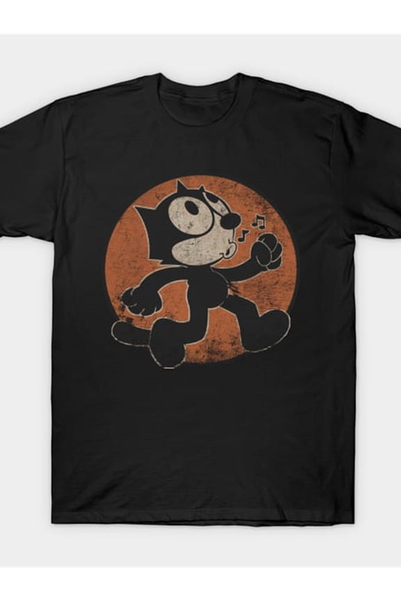 Men's Casual Graphic T-Shirt - Soft Pure Cotton Short Sleeve Tee with Fun Cartoon Character Print, Black with Orange Anime Design, Lightweight & Breathable for Summer Fashion