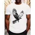 thumbnail image 1 of Men's Casual Gray Animal Print T-Shirt - Regular Fit, Round Neck, Summer Short Sleeve with Bird Graphic, Machine Washable, Lightweight & Breathable for Casual Attire, 1 of 9