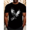 thumbnail image 1 of Men's Casual Gray Animal Print T-Shirt - Regular Fit, Round Neck, Summer Short Sleeve with Bird Graphic, Machine Washable, Lightweight & Breathable for Casual Attire, 1 of 9