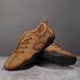 thumbnail image 1 of Men's Casual Handmade Leather Shoes Comfortable Lightweight Outdoor Walking Sneakers for Travel, Daily Wear, and Leisure Activities, 1 of 9