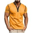thumbnail image 1 of Men's Casual Henley Classic Button Short Sleeve T-Shirt Summer Basic Solid Lightweight T-Shirt Tops, 1 of 9