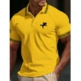 thumbnail image 1 of Men's Casual Henley Shirts Classic Button Cotton Short Sleeve T-Shirt Summer Basic Solid Lightweight Tees Tops Yellow 3XL, 1 of 6