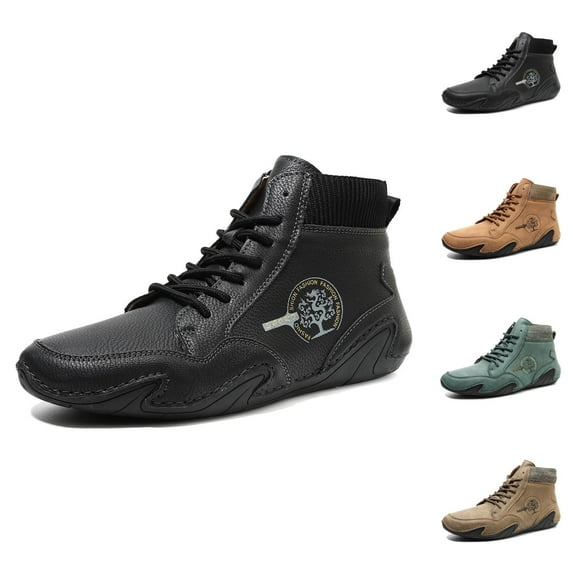 Men's Casual High Top Sneakers On Elastic Comfortable Walking Shoes For Daily Wear Non Durable Lightweight Breathable Fashion Loafers Casual Men'S Shoes