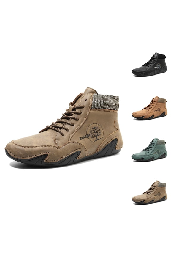 Men's Casual High Top Sneakers On Elastic Comfortable Walking Shoes For Daily Wear Non Durable Lightweight Breathable Fashion Loafers Wide Shoes For Men