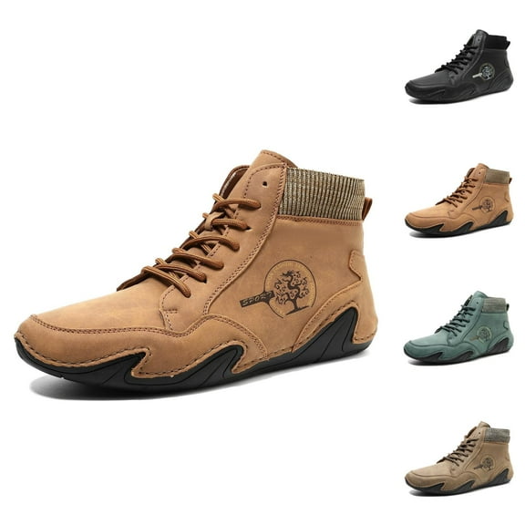 Men's Casual High Top Sneakers On Elastic Comfortable Walking Shoes For Daily Wear Non Durable Lightweight Breathable Fashion Loafers Mens Shors