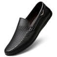 thumbnail image 1 of Men's Casual Hollow Loafers Slip On Leather Shoes Breathable Driving Shoes Moccasins Classic Penny Loafer Flats Boat Shoes, 1 of 10