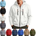thumbnail image 1 of Men's Casual Hooded Jacket Zip Up Long Sleeve with Pockets Work Wear Jacket, 1 of 7