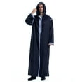 thumbnail image 1 of Men's Casual Hooded Long Sleeved Robe With Embroidered Medium Satin, 1 of 8