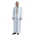 thumbnail image 1 of Men's Casual Hooded Long Sleeved Robe With Embroidered Medium Satin, 1 of 8