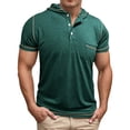 thumbnail image 1 of Men's Casual Hooded T-Shirt Summer Loose Fit Comfortable Pullover Tee with Breathable Fabric for Daily Wear and Sports, 1 of 7