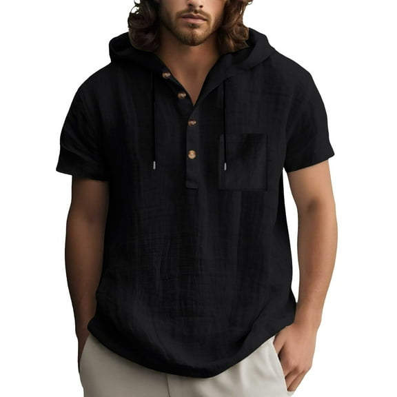 Men's Casual Hooded T-Shirts Lightweight Breathable Short Sleeve Comfortable Everyday Wear for Spring and Summer Mens T-Shirts Long Sleeve 3xl Pink with Pocket Pack