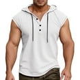 thumbnail image 1 of Men's Casual Hooded Tank Top Breathable Sleeveless Shirt For Daily Wear Home Outdoor Hiking Spring Summer Comfortable Loose Fit Mens Muscle Gym Tank Top Breathable Sleeveless Shirts for Active Men, 1 of 5