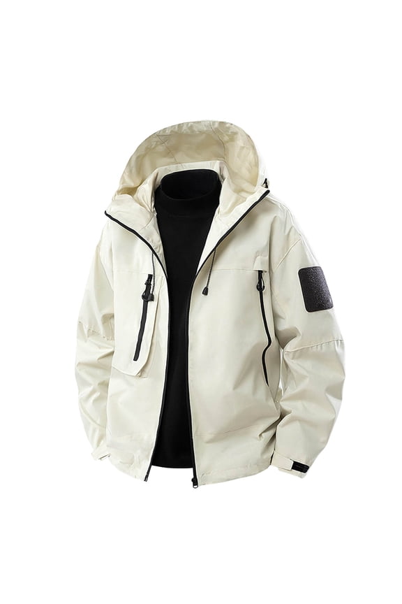 Men's Casual Hooded Utility Jacket For Outdoor And Everyday Wear With Multiple Pockets Comfortable Spring Autumn Winter Fashion