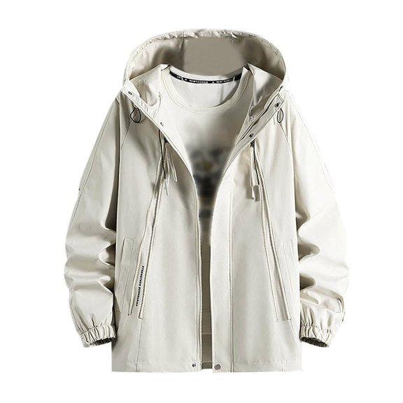 Men's Casual Hooded Zipper Jacket Lightweight Comfortable Loose Fit Cardigan Stylish Business Trend Outerwear
