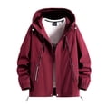 thumbnail image 1 of Men's Casual Hooded Zipper Jacket Lightweight Comfortable Loose Fit Cardigan Stylish Business Trend Outerwear, 1 of 2