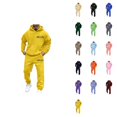thumbnail image 1 of Men's Casual Hoodie and Jogger Set, Letter Print Sweatsuit for Everyday Wear, Spring Fall Winter Track Suit, 2-Piece Athletic Gym Activewear Lounge Set, 1 of 4