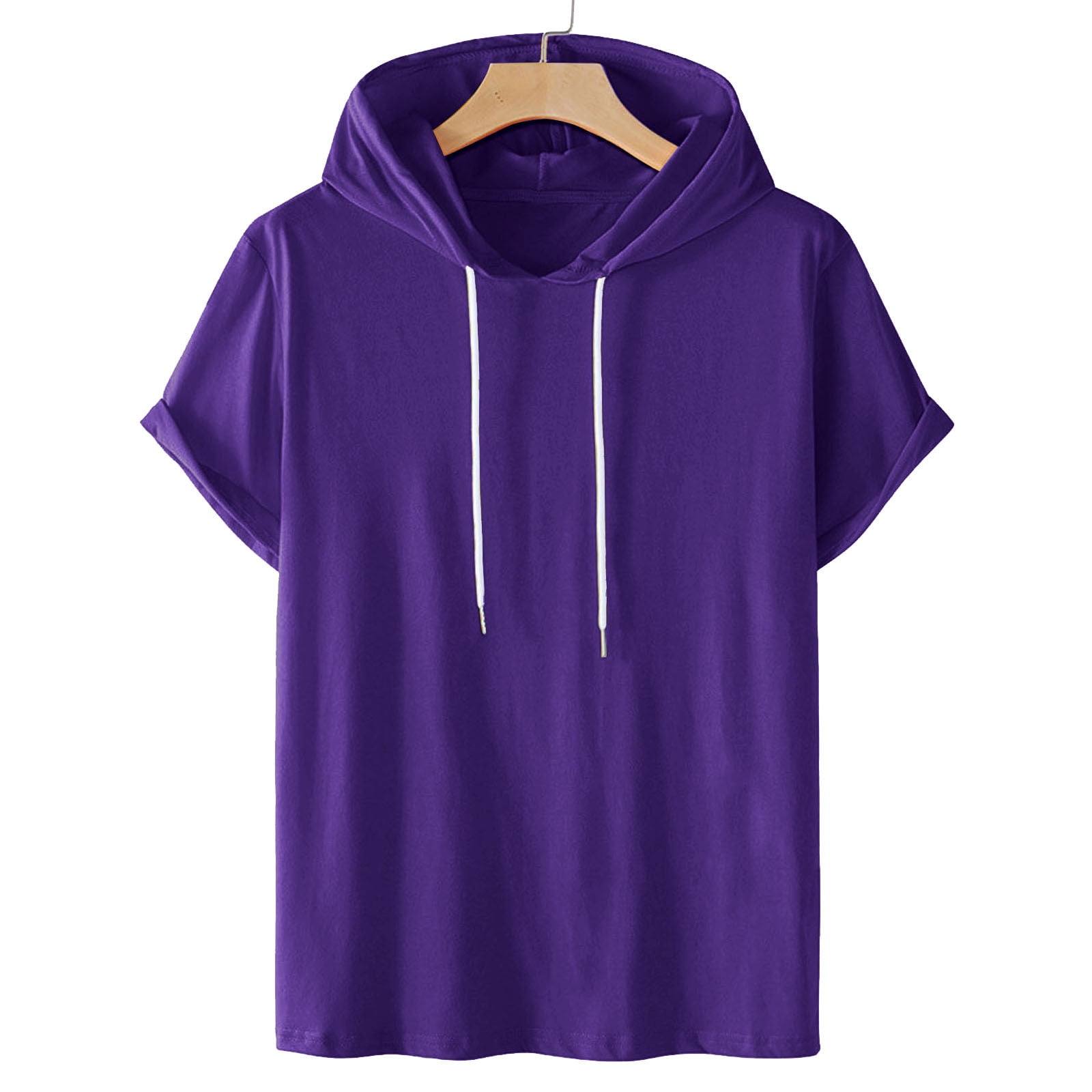 【美品】removable sleeve hoody drawstring SH Amazon.com: Men's Short-Sleeve Hoodie Tops Solid Color