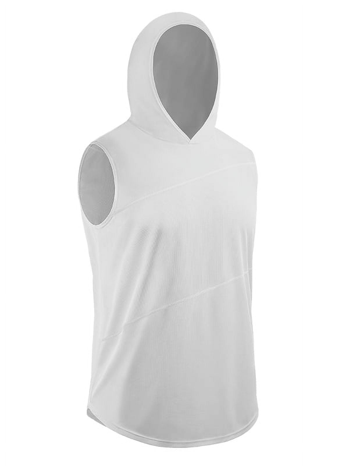 Men's Casual Hoodie Tank Tops Sleeveless Shirts Gym Workout Sweatshirt