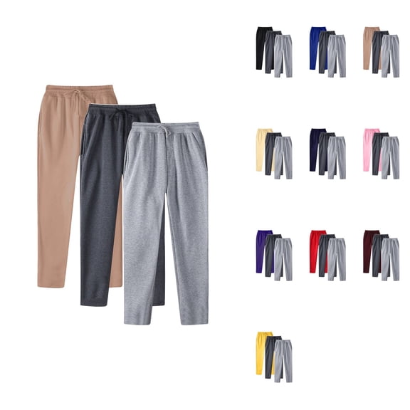 Men's Casual Hop Pants, 3-Piece Set with Pockets, Elastic Waist Drawstring Joggers & Cargo Sweatpants for Workout