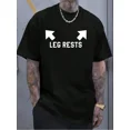 thumbnail image 1 of Men's Casual Humor Leg Rests Graphic Short Sleeve T-Shirt, 1 of 6