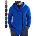thumbnail image 1 of Men's Casual Jacket Asymmetric Zip Hooded Long Sleeve Slim Fit Going Out Jacket, 1 of 6