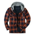 thumbnail image 1 of Men's Casual Jacket Autumn Winter Fashion Hooded Zip Up Checkered Lapel Pocket Outerwear Lightweight Comfortable Stylish, 1 of 2