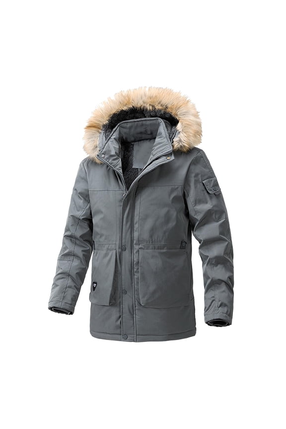 Men's Casual Jacket Autumn Winter Warm Lined Zippered Outerwear Comfortable Loose Fit Stylish Coat for Daily Wear