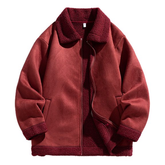 Men's Casual Jacket Autumn Winter Warm Padded Lapel Coat Stylish Lightweight Outerwear with Multiple Pockets