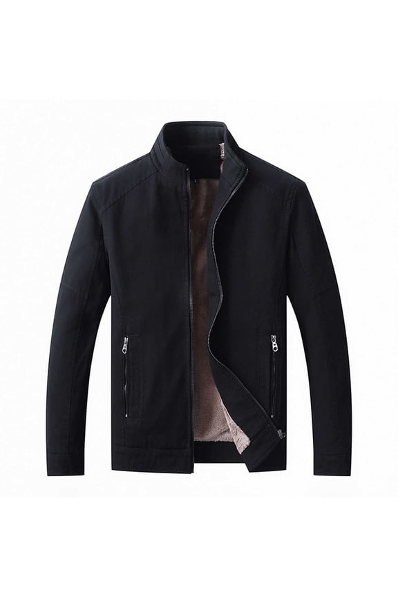 Men's Casual Jacket Korean Style Thick Pure Wash Coat Warm Autumn Winter Outerwear Lightweight Comfortable Fashion