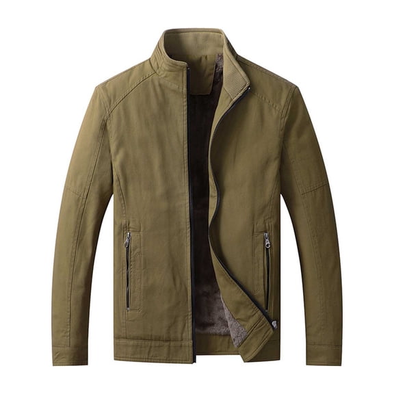 Men's Casual Jacket Korean Style Thick Warm Pure Wash Coat for Autumn Winter Outdoor Daily Wear