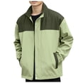 thumbnail image 1 of Men's Casual Jacket Lightweight Breathable Athleisure Top with Stand Collar Color Block Design for Outdoor Activities, 1 of 2