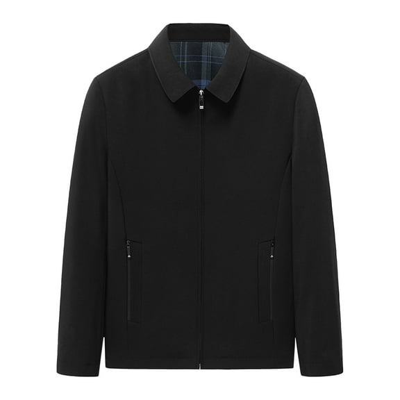 Men's Casual Jacket Lightweight Breathable Business Leisure Outerwear with Collar and Pockets for Daily Wear