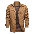 thumbnail image 1 of Men's Casual Jacket Lightweight Mid Length Outerwear with Lapel Design for Comfortable Stylish Wear, 1 of 2