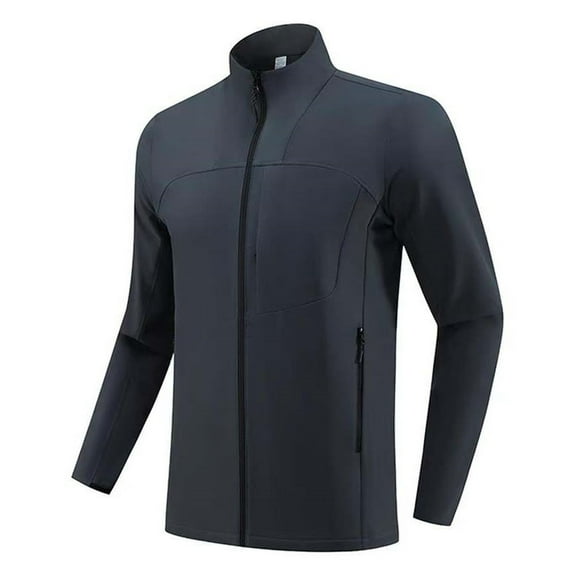 Men's Casual Jacket Lightweight Outdoor Windbreaker Breathable Running Fitness Jacket Stand Collar Athletic Sportswear