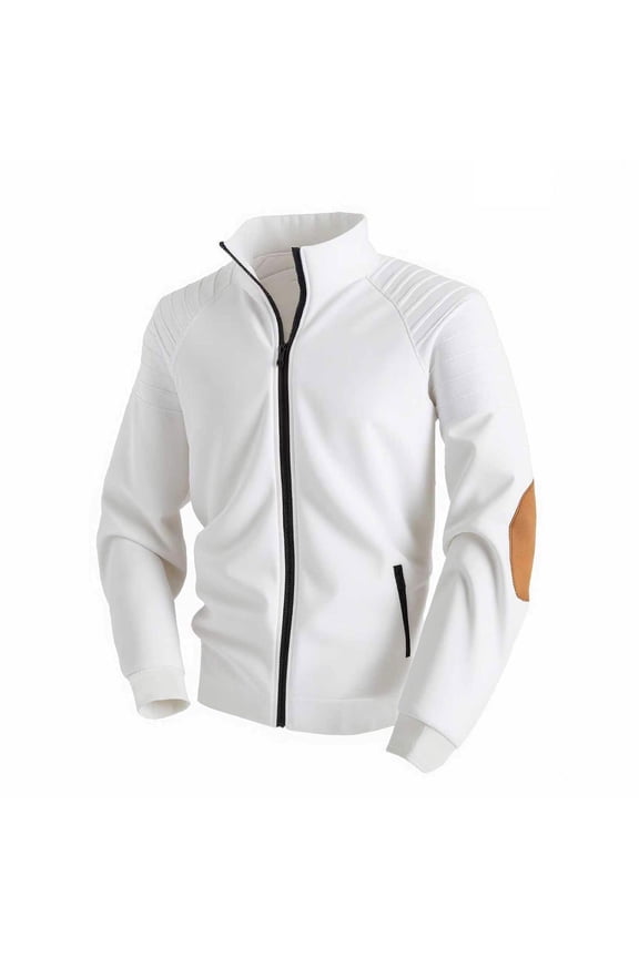 Men's Casual Jacket, Long Sleeve Outdoor Sports Coat with Zip Pockets and Arm Pleat Design, Made of Soft Polyester for Comfortable Daily Wear in Spring and Fall