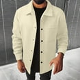thumbnail image 1 of Men's Casual Jacket Loose Fit Brushed Fleece Pocket Long Sleeve Lightweight Zipper Front Thin Style, 1 of 7