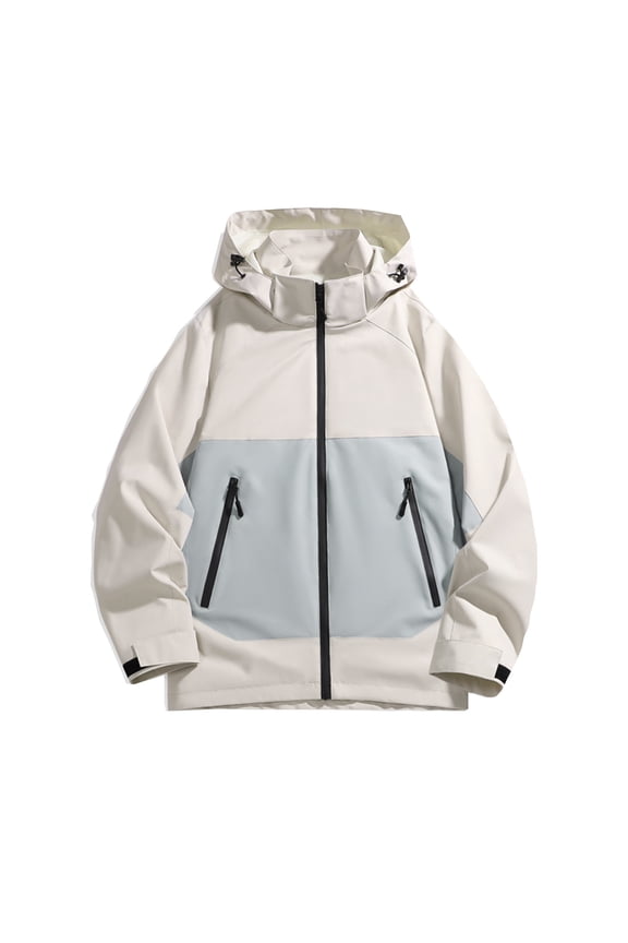 Men's Casual Jacket Outdoor Windproof Sports Coat for Autumn Winter Stormtrooper Style Contrast Design