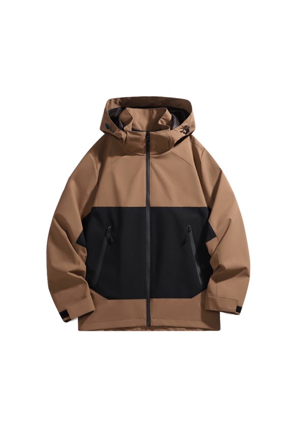 Men's Casual Jacket Outdoor Windproof Sports Coat for Autumn Winter Stormtrooper Style Contrast Design