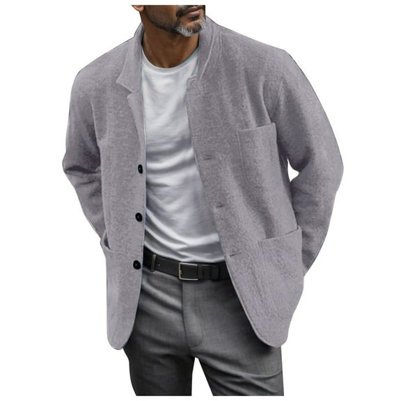 Men's Casual Jacket Slim Fit Lightweight Breathable Comfortable Stylish Lapel Pocket Outerwear