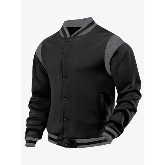 Men's Casual Jacket Solid Color Zipper Cardigan Standing Collar Long Sleeve Pocket Exercise Hoodie Style