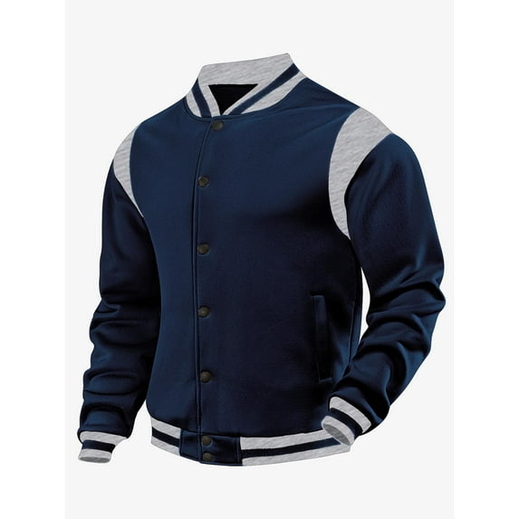 Men's Casual Jacket Solid Color Zipper Cardigan Standing Collar Long Sleeve Pocket Exercise Hoodie Style