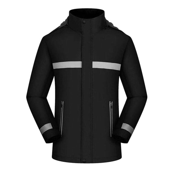 Men's Casual Jacket Warm Lined Reflective Outdoor Workwear Coat for Plus Size Comfortable Durable Lightweight