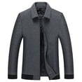 thumbnail image 1 of Men's Casual Jacket Warm Wool Blend Coat Stylish Lapel Design Comfortable Lightweight Outerwear for Autumn Winter Seasons, 1 of 1