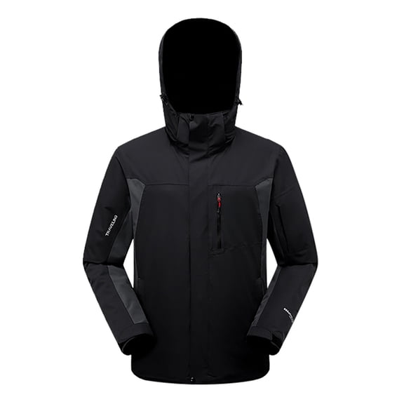 Men's Casual Jacket Windproof Detachable Winter Coat Outdoor Mountaineering Thick Warm Unisex Couples 2 in 1 Jacket