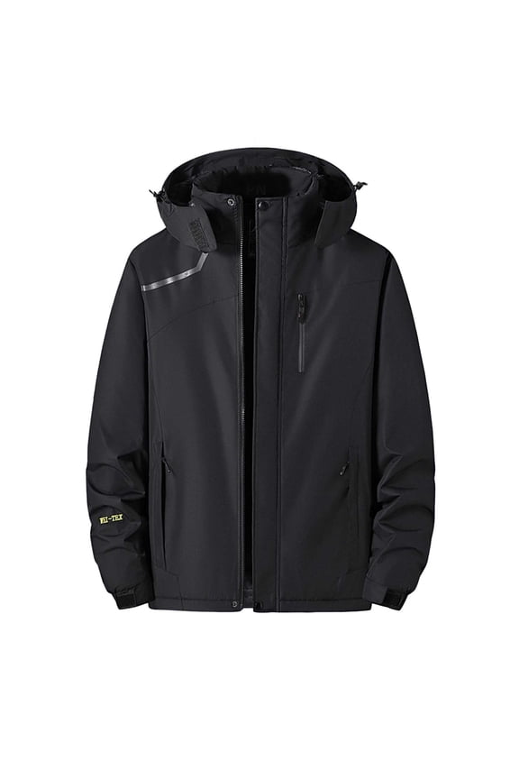 Men's Casual Jacket Winter Windproof Padded Outdoor Coat for Skiing Hiking Mountaineering Work Warm Thickened Punching Design