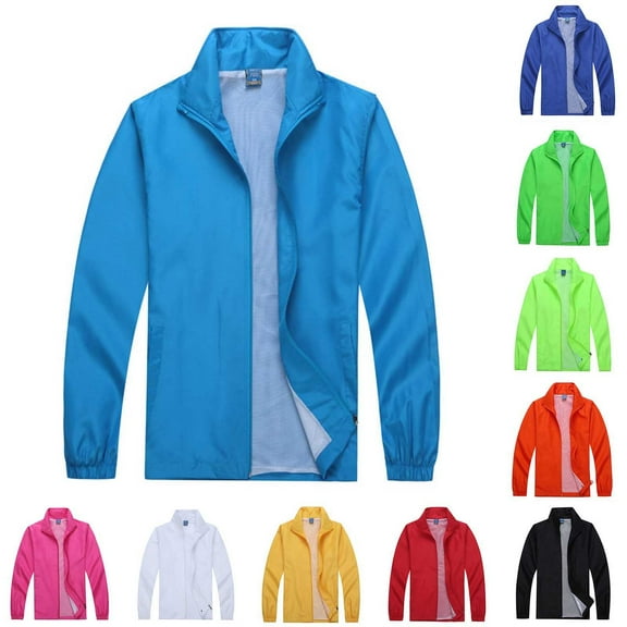 Men's Casual Jackets Big and Tall Long Sleeve Breathable Windbreaker with Pockets Casual Lightweight Sportswear Gifts for Men Black L