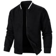 thumbnail image 1 of Men's Casual Jackets Male Solid Color Autumn Winter Long Sleeve Coat Square Plaid Zipper Cardigan Sweatshirt for Stylish Comfort, 1 of 1