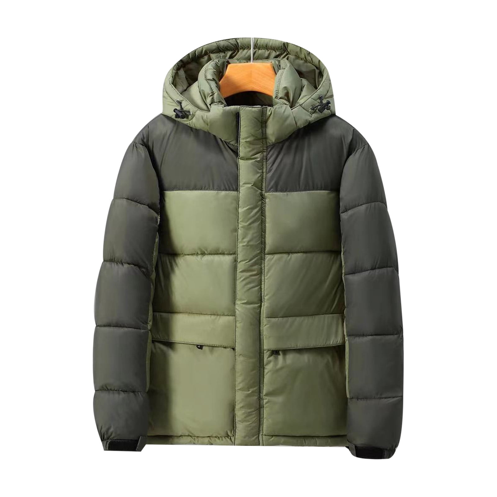 Men's Casual Jackets Winter Fashion Spliced Sleeve Casual Jacket Warm