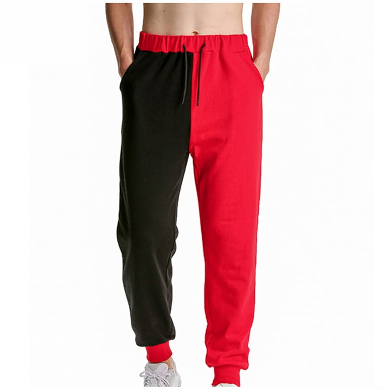 Men's Contrast Sport Pants Joggers Elastic Casual Fitness Trousers Gym  Sweatpant